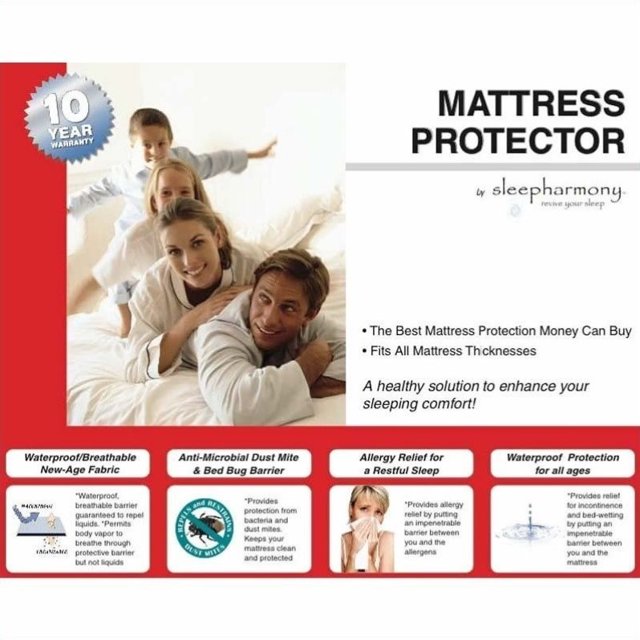 Atlantic Furniture Sleepharmony Mattress Protector-King