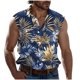 thumbnail image 2 of Camiseta sin mangas con cuello vuelto para hombre, estilo informal, a la moda, con estampado, cuello vuelto, sin mangas, bolsillos, deportiva, de poliéster, 2 of 5