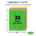 thumbnail image 6 of Avery Address Labels, 1" x 2-5/8", Assorted Neon, 450 Total (5979), 6 of 9