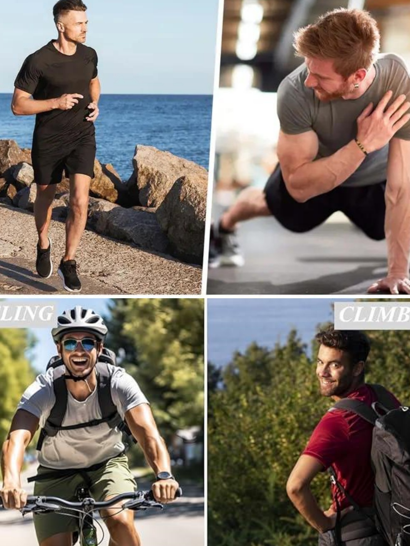 Paquete de 7 camisetas de secado rápido para hombre, para atletismo, gimnasio y entrenamiento 5