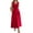 Red, variant on Women's Cutout V Neck Sleeveless Midi Dress with Ruched Detailing 85% lyocell 15% polyamide Lining 100% polyester
