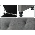 thumbnail image 5 of Homebeez 32 Inch Linen Storage Ottoman  with Side Storage Pockets, Rectangle Foot Rest Stool for End of Bed, Bedroom, Living Room, Entryway, Grey, 5 of 7