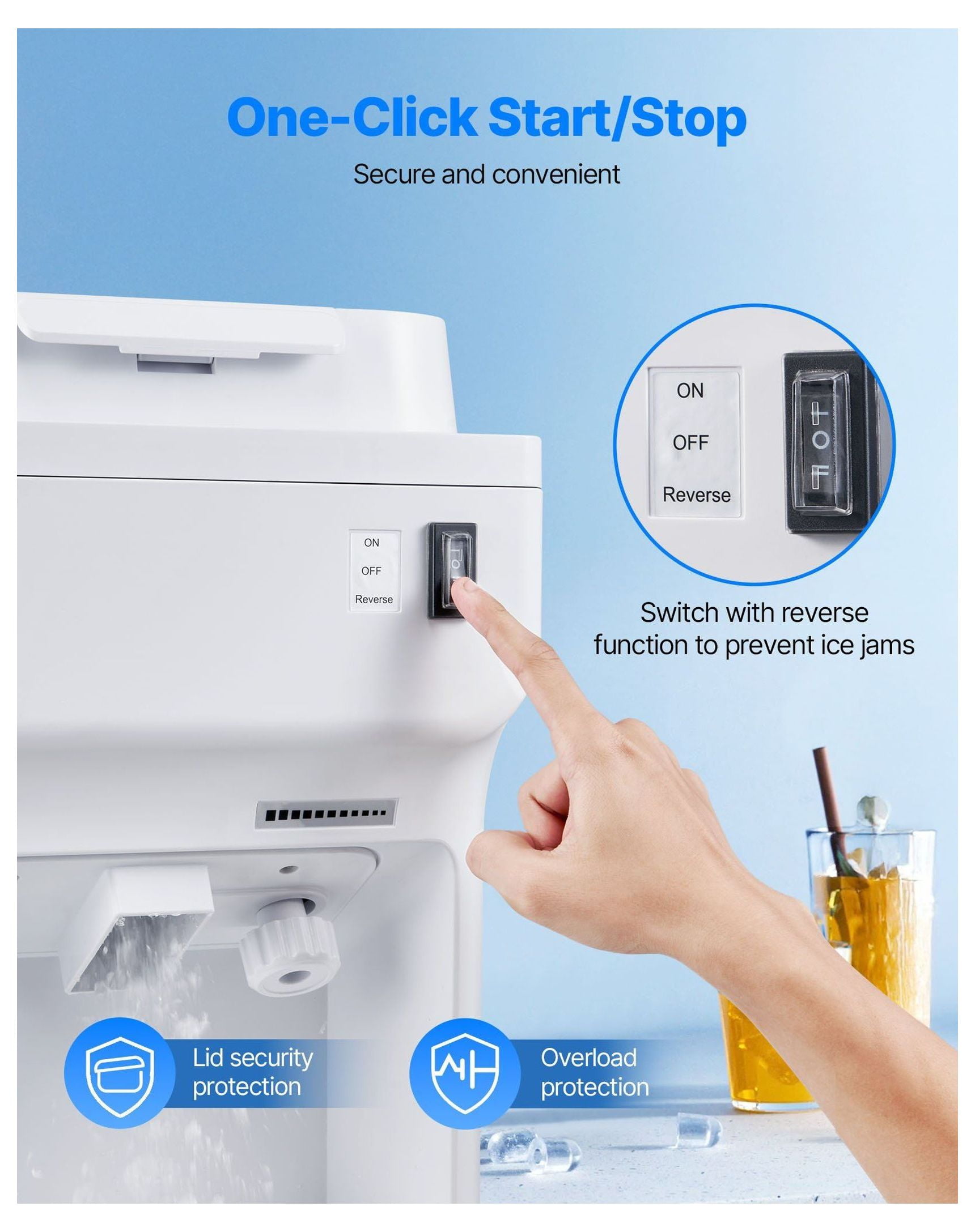 Commercial Ice Shaver 220LBS/H Electric Snow Cone Maker, Ice Crusher Machine, Adjustable Fineness, Large Capacity, White