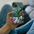 thumbnail image 3 of PIKWEEK Green Peacock Peony Flower Phone Case is a high-quality PC plastic protective case, ultra-thin shock-absorbing and anti slip Suitable for iPhone 14/iPhone 15 full range phone cases iPhone 14, 3 of 4