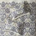 thumbnail image 6 of Madison Park Quilt Set Damask Pattern 6 Piece Full/Queen Reversible Coverlet Set Navy and Grey, 6 of 12