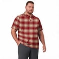 thumbnail image 6 of Domzest Men's Big and Tall Polo Shirts Short Sleeve Moisture Wicking Plus Size T Shirts Quick Dry Collared Plaid Golf Shirt Pink 6XL, 6 of 6