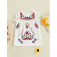 thumbnail image 4 of BemeyourBBs Boho Toddler Girls Summer Dress Bohemia Casual Floral Embroidery Square Neck Sleeveless Dress for Beach Party Cute Clothes, 4 of 9
