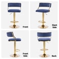 thumbnail image 2 of Zimtown Set of 2 Swivel Barstools, Luxe Padded 24" Counter Bar Stool Adjustable Height with Footrest for Kitchen Island, Bar, Dining Room, Blue & Gold, 2 of 6