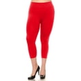 thumbnail image 4 of COUVER Women Seamless Stretch Capri Leggings, Red, Plus Size, 4 of 8