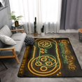 thumbnail image 4 of DouZhe Yellow Neon Cool Handle Gamer Zone Pattern Area Rugs Non-Slip Machine Washable Floor Mat, Neon Cool Handle Game Zone Game Slogan Style Carpet Doormat, 63x48 inches, 4 of 6