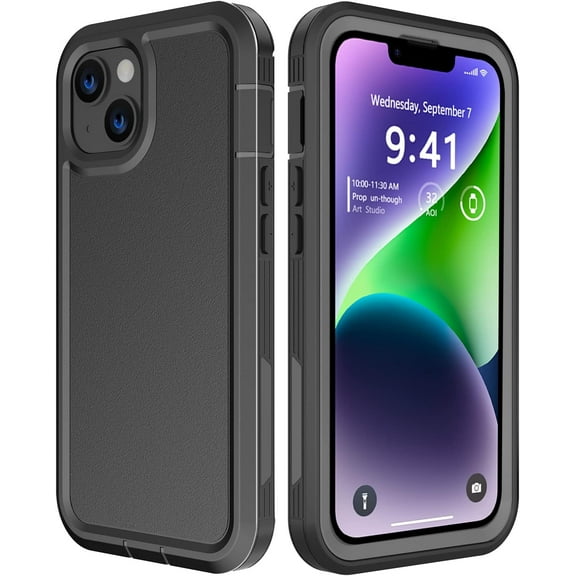 for iPhone 14 Case,Shockproof Dropproof DustProof Full Body Protection Case,Heavy Duty Protection Phone Case Cover for Apple iPhone 14 (Black)