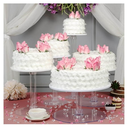 

Efavormart Lovely 5 Tier Crystal Glass Clear Cake Dessert Decorating Stand for Birthday Party Wedding