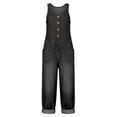 thumbnail image 6 of Zormilly Denim Overalls for Women Button Front Wide Leg Jeans Jumpsuits with Pockets Fashion Baggy Jeans Bib Overalls, S-3XL, 6 of 6