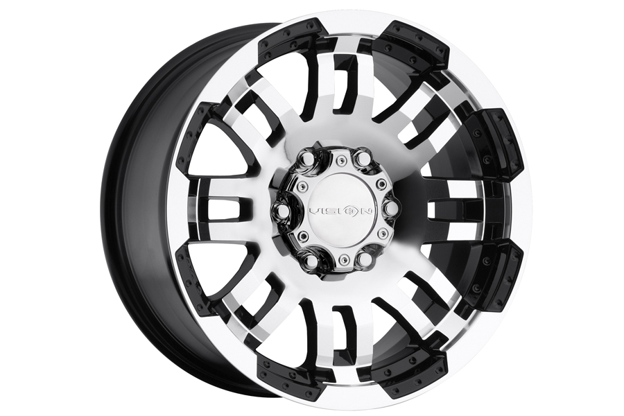 Vision 413 Valor Gloss Black Machined Face Wheel with Machined Finish 15x7.5//6x139.7mm