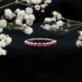thumbnail image 3 of Rosec Jewels Baguette Ruby Half Eternity Ring for Women - Natural Ruby Stackable Ring (AAA Quality) - Ready to Gift for Mother, 10K White Gold, US 5.00, 3 of 8