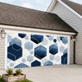 thumbnail image 4 of Navy Blue Marble Garage Door Cover Banner 6 x 13 FT, Gold White Geometric Hexagon Modern Garage Door Curtains Backdrop with Grommets for Indoor Outdoor Wall Party Porch Yard Decorations Background, 4 of 9