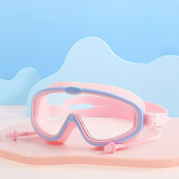 CxhicLuv Kids' Swim Goggles, 5.5×2.4 Inch, Safe, Anti-Fog, Adjustable, Ideal for Swimming Lessons, Pools, Plastic & Soft Silicone, Suitable for Kids Aged 3-9, Young Swimmers
