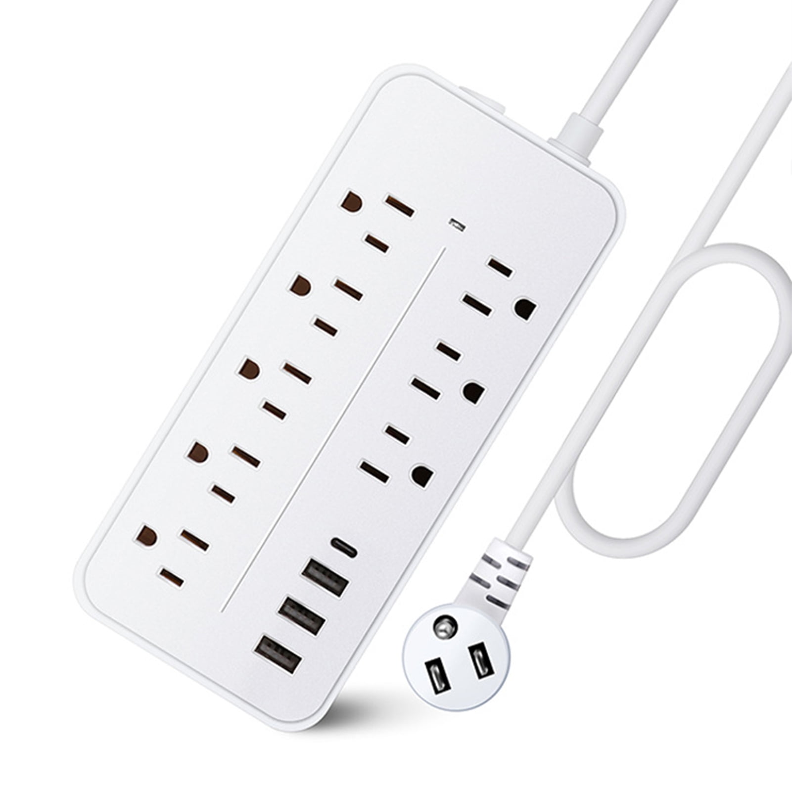 12-in-1  Protector Power Strip Extension Cord Flat Plug Power Strip With Long Cord 8 Outlets And 3 USB &amp; 1  Port 1700J Wall Mount Desk Power Strip For Home Office