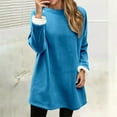 thumbnail image 4 of Lined Sweatshirts for Women 2025 Fall Winter Long Sleeve Crewneck Loose Casual Plain Sweatshirt Pullover Tops, 4 of 8
