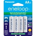 thumbnail image 1 of Eneloop Panasonic BK-3MCCA6BA AA 2100 Ciclo Ni-MH baterías Recargables precargadas, Paquete de 6 baterías, 1 of 6