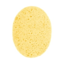 Unique Bargains 1 Pc Reusable Facial Sponges Oval for Removing Dirt 4.53"x3.66"x0.39" Yellow