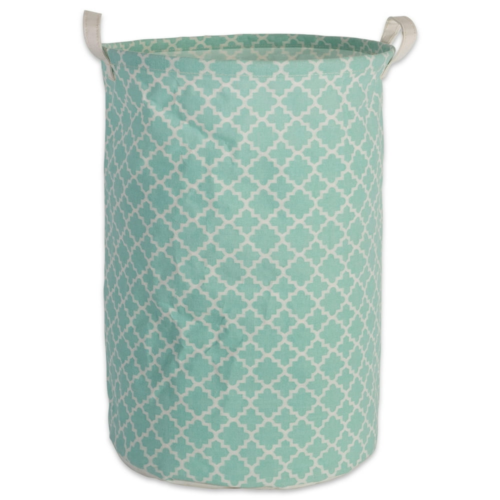20" Pale Green Cylindrical Laundry Hamper