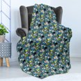 thumbnail image 4 of Jungle Soft Flannel Fleece Throw Blanket, Pattern with Giraffe Leopard Toucan and Tropical Flora Childish Design, Cozy Plush for Indoor and Outdoor Use, 50" x 60", Multicolor, by Ambesonne, 4 of 5