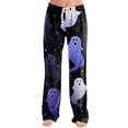 thumbnail image 2 of Satingcolo Halloween Pajamas Women Stretch Lounge Pants Comfy Pjs Sleep Bottoms Soft Pajama Pants Cute Trousers Loose Palazzo, 2 of 5