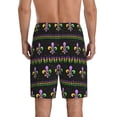 thumbnail image 3 of Kdxio Mardi Gras Fleur de Lis Print Mens Sleep Shorts Bottoms Soft Comfy Pajama Wear Pants with Drawstring Pockets, 3 of 7