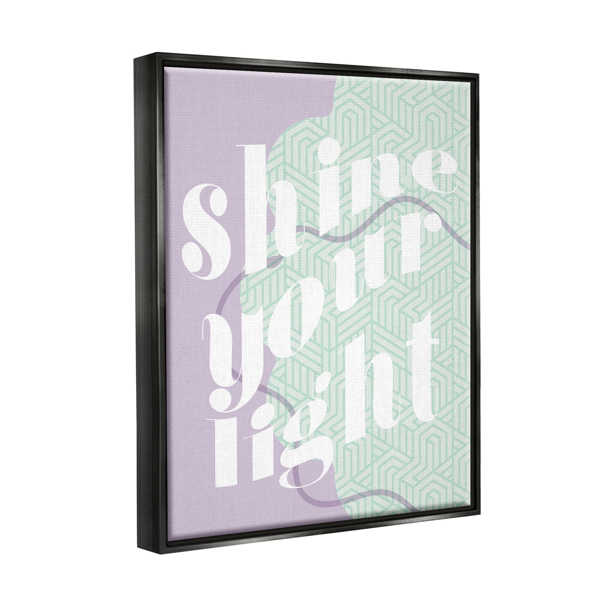 Stupell Industries Shine Your Light Purple & Green Religious Painting Black Floater Framed Art Print Wall Art