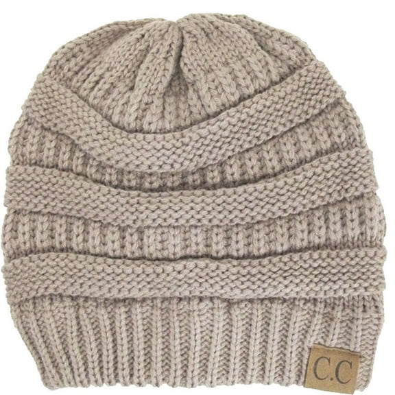 Trendy Warm Chunky Soft Stretch Cable Knit Beanie Skully