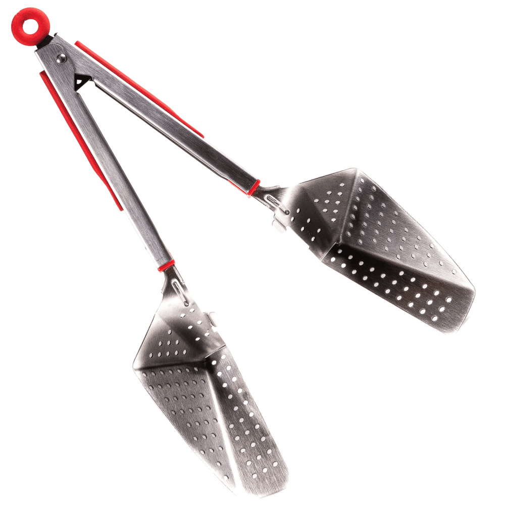 Deep Fryer Colander Tongs Stainless Steel Locking Spoon with Drain