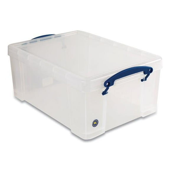 Really Useful Box 9C-PK4CB 2.37 gal Snap-Lid Storage Bin, Clear & Blue