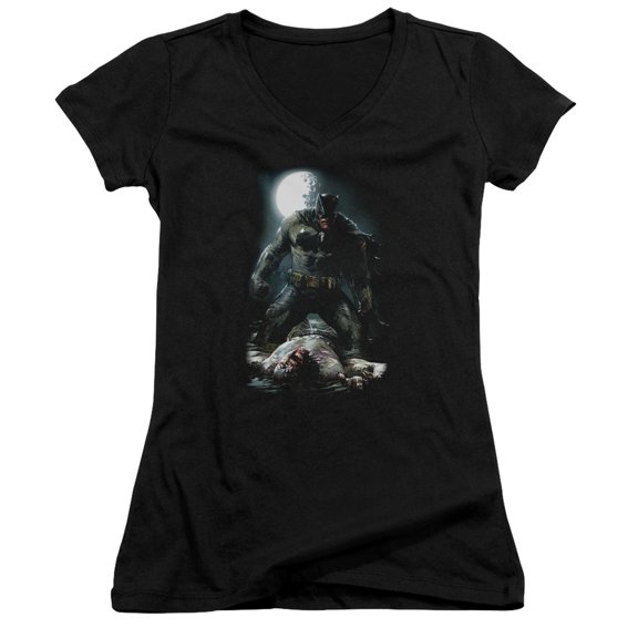 Batman - Mudhole - Juniors Cap Sleeve V-Neck Shirt - X-Large