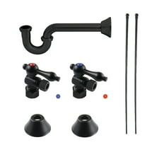 Kingston Brass CC53300LKB30 Standard Mount Traditional Plumbing Sink Trim Kit with P-Trap, Matte Black