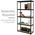 thumbnail image 2 of Space Solutions 1000 Riveted Metal Shelving 5-Shelf Unit 12D x 30W x 60H Black, 2 of 9