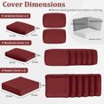 thumbnail image 2 of Snubbull 14 Piece 25.6" x 25.6" Patio Cushion Covers Replacement, Outdoor Patio Wicker Sofa Washable Cushion Slipcovers with Zipper, Burgundy, 2 of 8