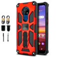 thumbnail image 1 of Value Pack + for Cricket Ovation, AT&T Radiant Max with Tempered Glass Hybrid Phone Case Magnet Mount Ready Grip Grids Kickstand Slim Shock Bumper Cover, 1 of 4