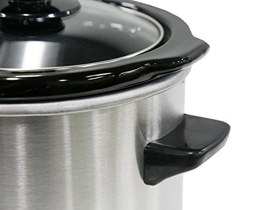 1.5 Quart Stainless Steel Dips Electric Slow Cooker Ceramic Pot with Glass  Lid