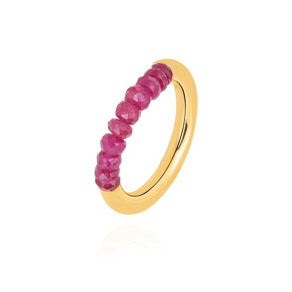 Natural Ruby Ring for Women in 925 Silver | White Rhodium & Yellow Gold Plated for Gifts Anniversary Birthdays Christmas