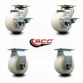 thumbnail image 2 of 4 Inch Nylon Caster Set with Ball Bearings 2 Brakes 2 Rigid SCC, 2 of 2