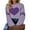 Purple, variant on EYIIYE Women's Heart Print Knitted Pullover Long Sleeve Crew Neck Sweater Tops Valentine's Day Gif