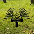 thumbnail image 2 of Custom Pet Memorial Garden Stake, Pawprint Angel Wings Metal Plaque, Personalized Dog Loss Gift, Grave Marker for Loss of Pet, 2 of 6