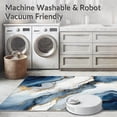 thumbnail image 5 of ODIKA 6'x9' Machine Washable Non-Slip Area Rug, Contemporary Marble Inspired with Swirling Grey and Sapphire Hues High Traffic Rug, Blue, 109847, 5 of 7