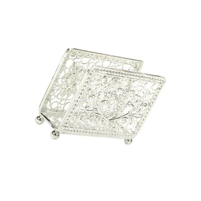 facefd Creative Tabletop Napkin Holder Tissue Holder for Dining Table Decoration Argent