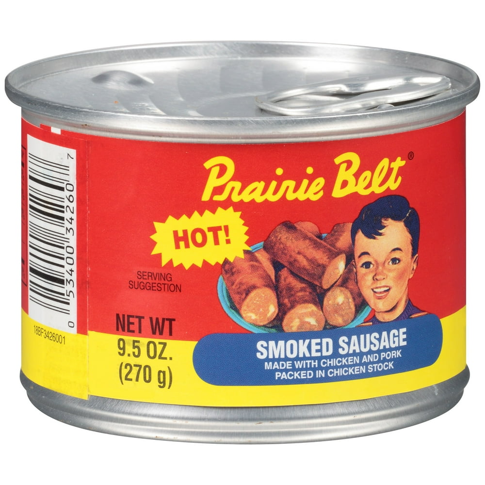 Prairie Belt Hot Smoked Sausage, 9.5 oz Can