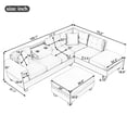 thumbnail image 3 of Modular L-Shape Velvet Sectional Sofa with Reversible Chaise, Hidden Storage Ottoman, Built-in Cup Holders, Cloud Comfort for Small Apartments and Family Lounges, Black, 3 of 9