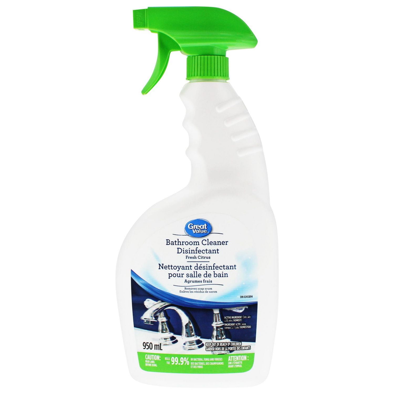 Great Value Bathroom Cleaner Disinfectant, 950 mL