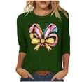 thumbnail image 1 of Camisetas Casuales de las Mujeres Impresas 3/4 Manga Cuello Redondo Blusa, Moda Ligera Superior para el Hogar Y el Uso Diario, Cómoda Imitación de la Tela Del Estante, 1 of 5