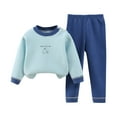 thumbnail image 2 of Antinious Casual Long Sleeve Suits for Kids,Toddler Winter Long Sleeve Outfits Sets,Children's Sweatshirt Two Piece Set Children's Casual Clothes For Small And Medium Children,Sky Blue,150, 2 of 3